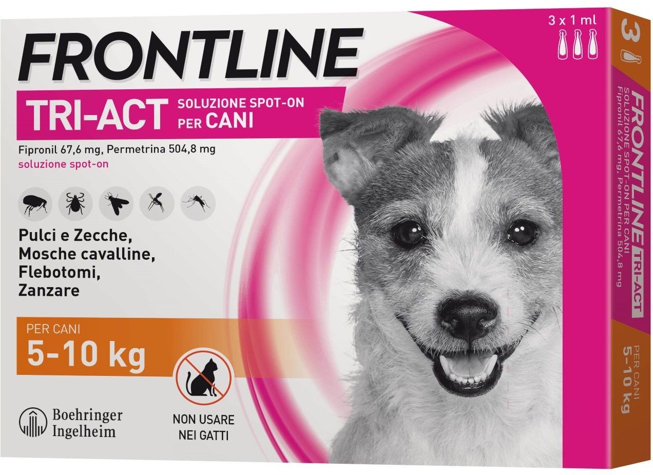 Frontline Tri-act Antiparassitario Cani 5-10 Kg 3 Pipette