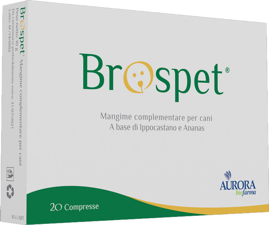 Aurora Biofarma Brospet Drenaggio Dei Liquidi Interstiziali Cani 20 Compresse