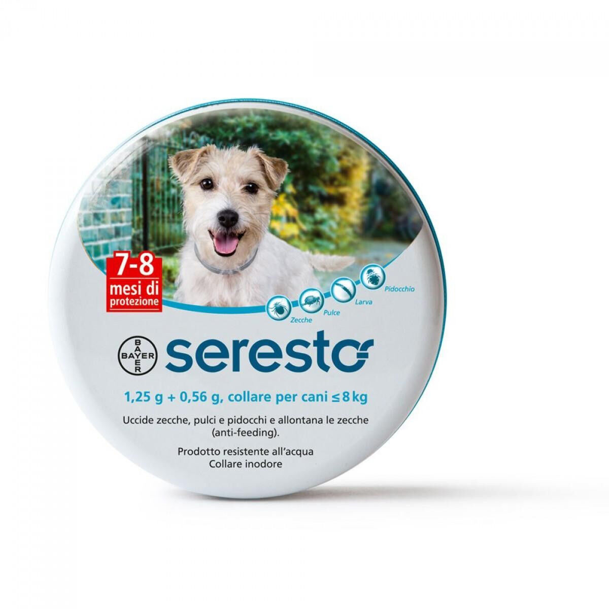 Seresto Cani 1.25+0.56 Gr 1-8kg Collare Antiparassitario Per Cani