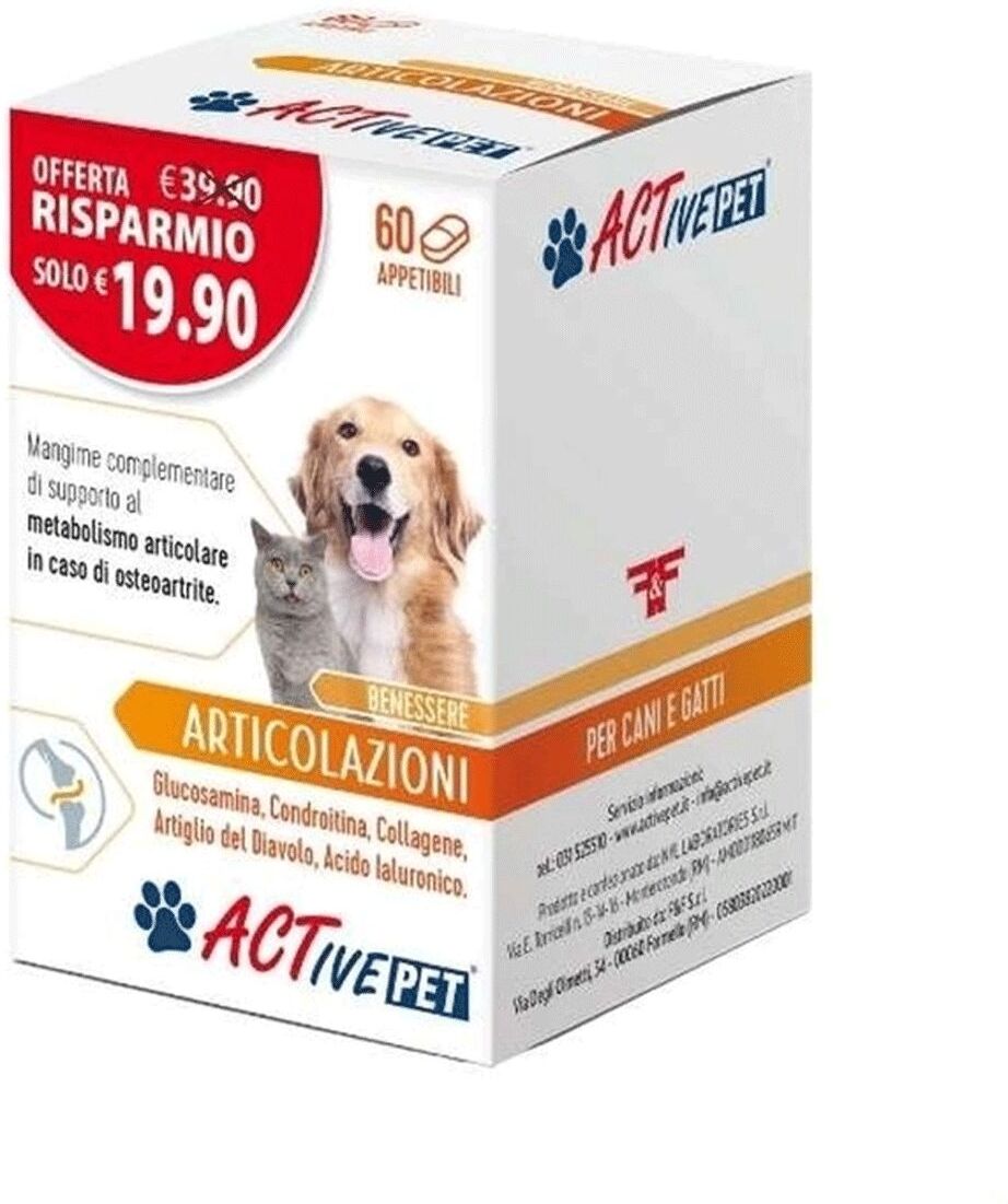 F&F Active Pet Integratore Articolazioni Cani E Gatti 60 Compresse