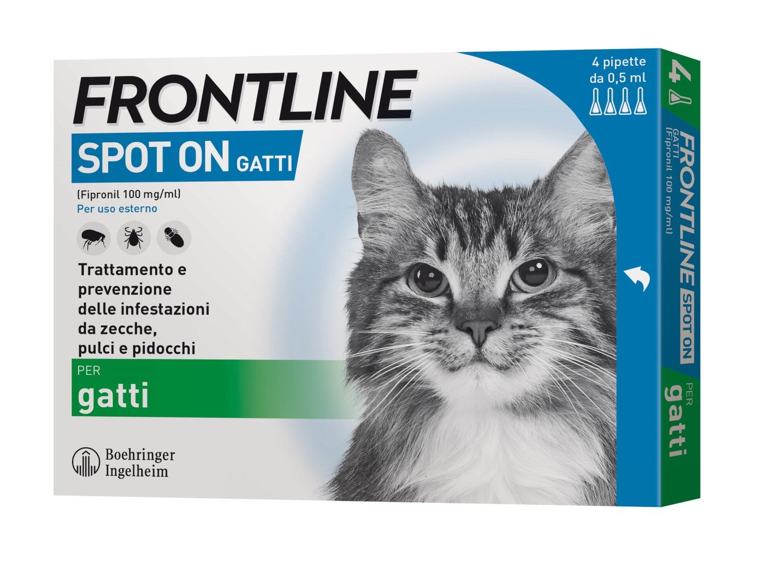Frontline Spot-on Gatti Trattamento Antipulci 4 Pipette