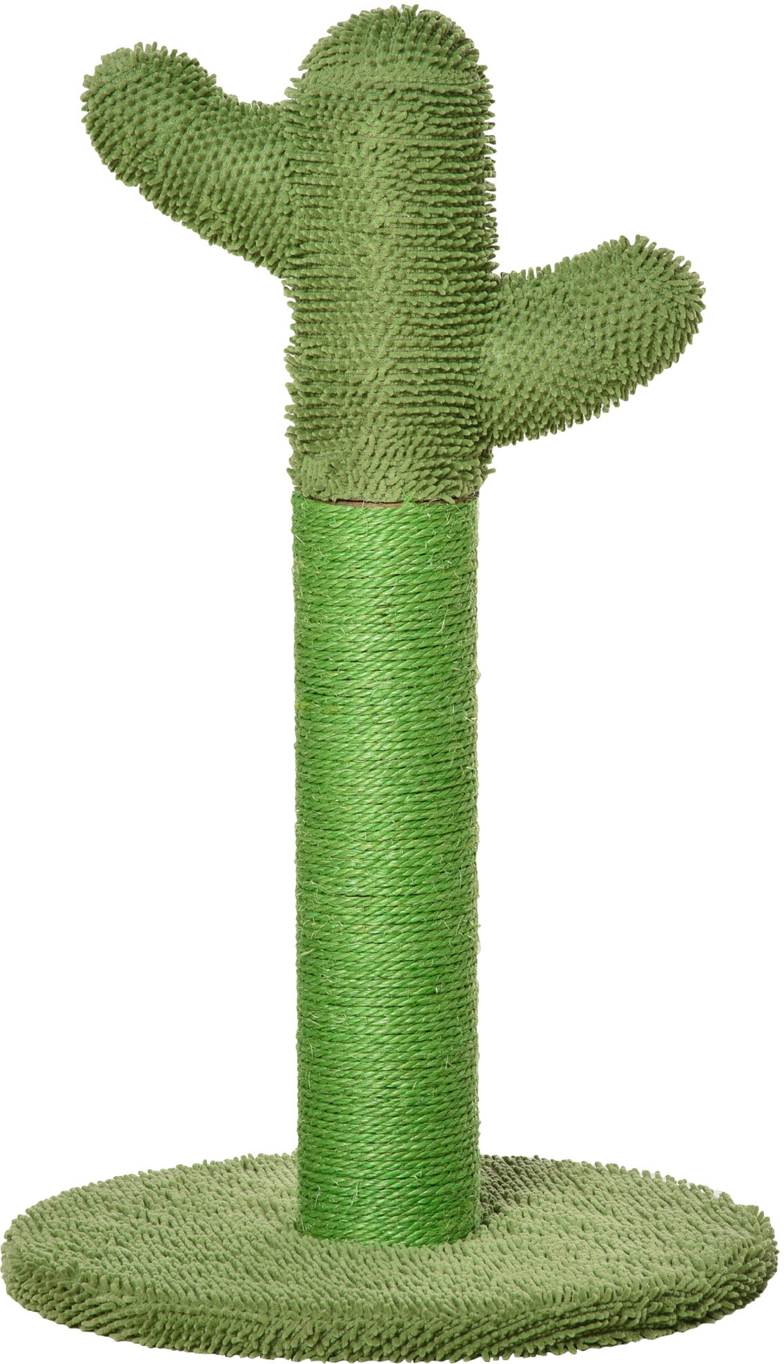 Pawhut Albero Tiragraffi per Gatti Adulti e Gattini a Forma di Cactus con Corda Sisal, 40x40x65cm, Verde