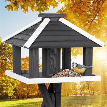 Casetta per uccelli VOSS.garden ""Jork"" solida con contenitore per mangime, incl. supporto