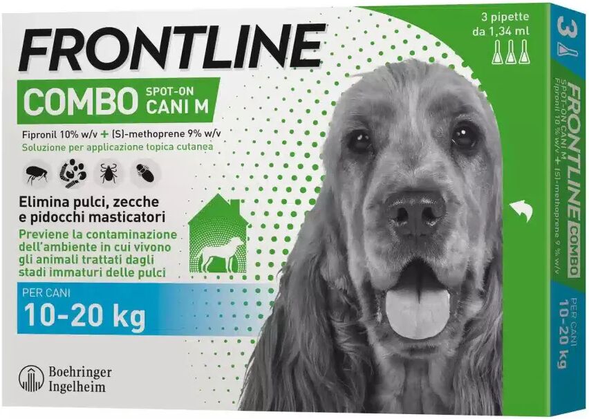 Frontline Combo Soluzione Spot-On Cani Taglia Media 10-20 kg 3 Pipette Monodose