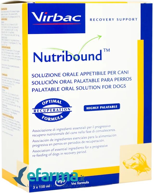 VIRBAC Nutribound Integratore Convalescenza Cani 3 Flaconi da 150ml