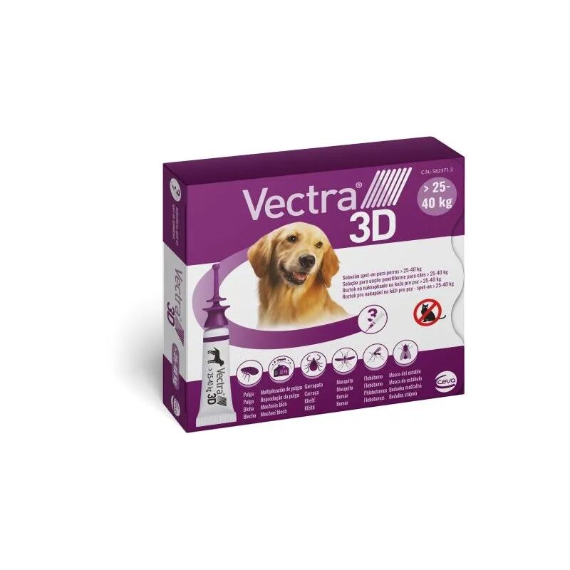 Vectra 3d Viola Spot-On Cani Da 25 A 40 Kg 3 Pipette Monodose