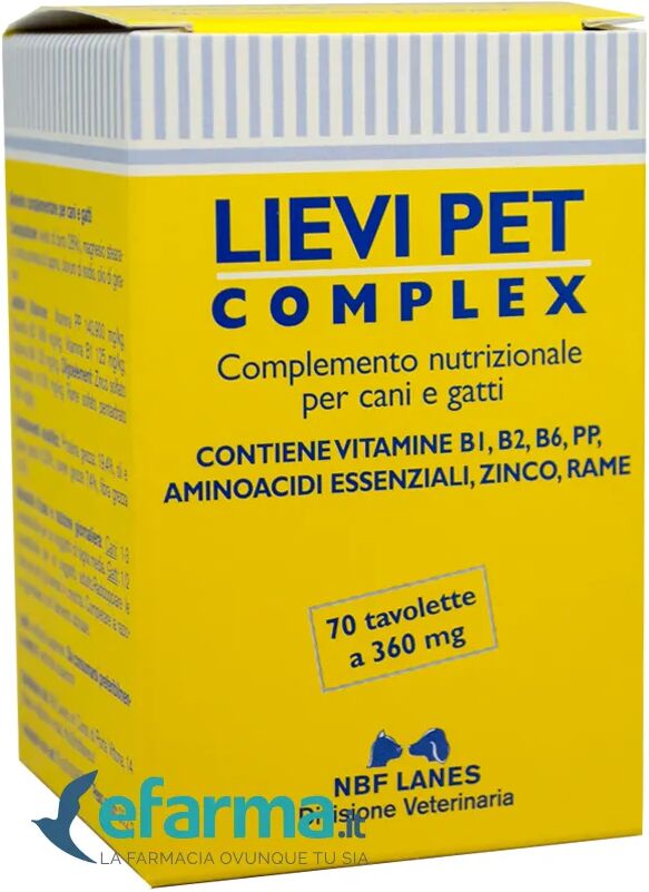 Nbf Lanes Lievi Pet Complex Integratore di Vitamina B Cani E Gatti 70 Tavolette