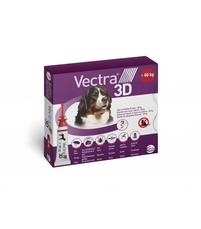 Vectra 3d Rosso Spot-On Cani Superiori a 40 Kg 3 Pipette