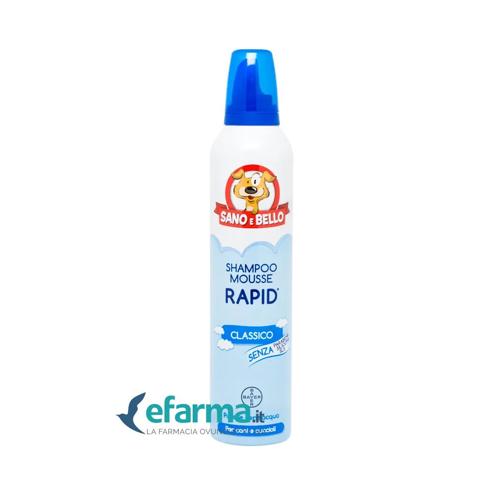 SANO E BELLO Bayer Shampoo Schiuma Secca Rapid Classic Cani 300 Ml