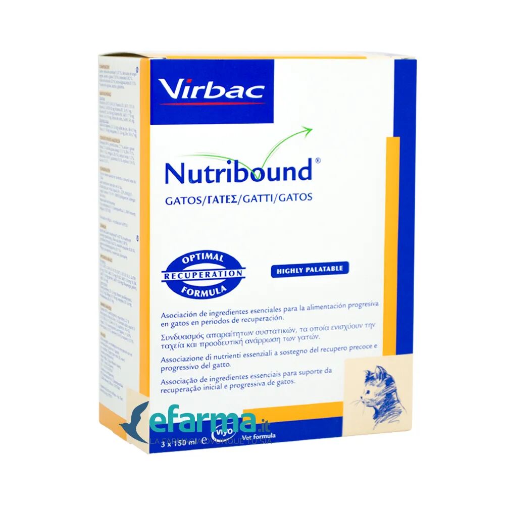 VIRBAC Nutribound Gatti Integratore Convalescenza 3 Flaconi da 150 ml