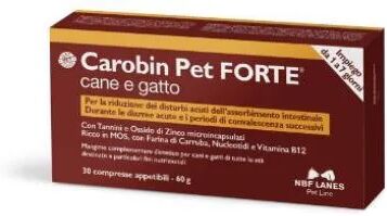 Carobin Pet Forte Mangime Complementare Per Disturbi intestinali Cani E Gatti 30 Compresse