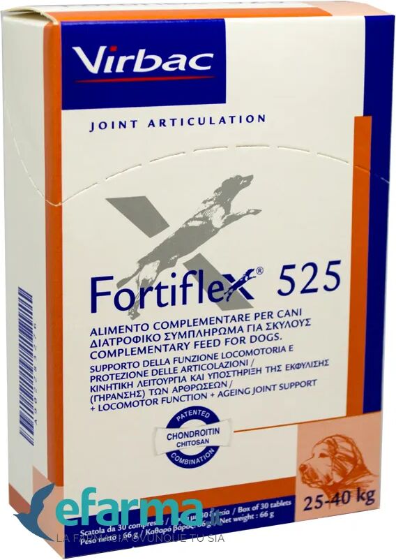 VIRBAC Fortiflex Integratore Cartilagine Cani 525 Mg 30 Compresse