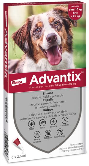 Advantix Spot-On Cani da 10 a 25 kg 6 Pipette Monodose