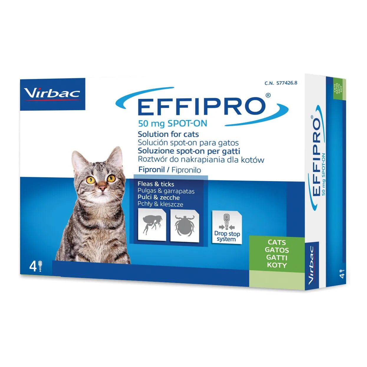 EFFIPRO Spot-On Antiparassitario Gatti 50 mg 4 Pipette