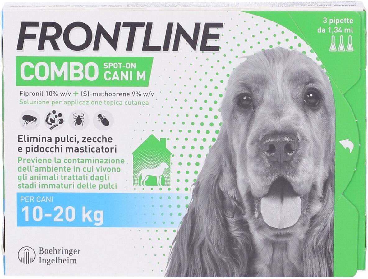 FRONTLINE Combo Soluzione Spot-On Cani Taglia Media 10-20 kg 3 Pipette Monodose: