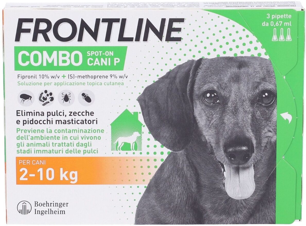 FRONTLINE Combo Soluzione Spot-On Cani Taglia Piccola 2-10 kg 3 Pipette Monodose