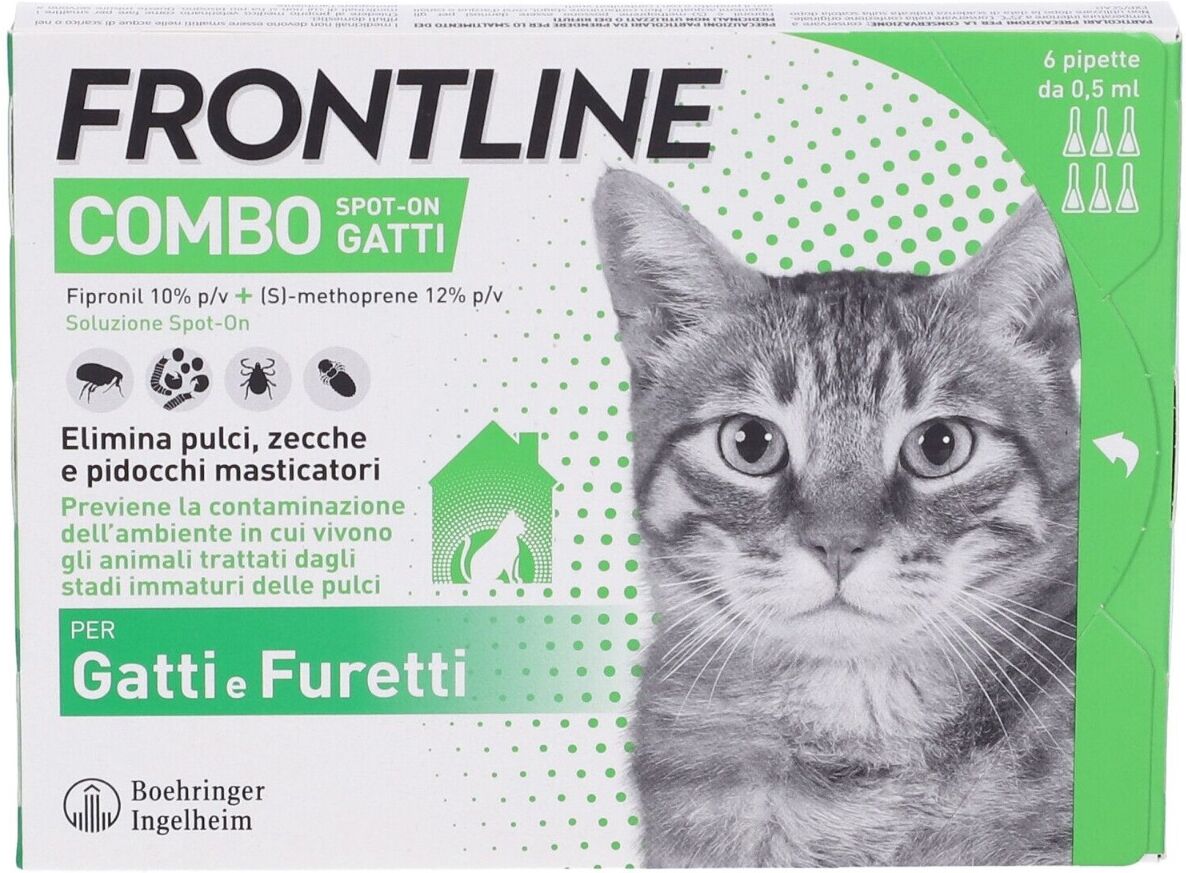 FRONTLINE Spot-On Antiparassitario Per Gatti e Furetti 6 Pipette