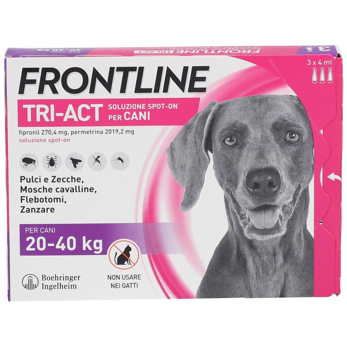 FRONTLINE Tri-Act Soluzione Spot-On Cani 20-40 kg 3 Pipette Monodose