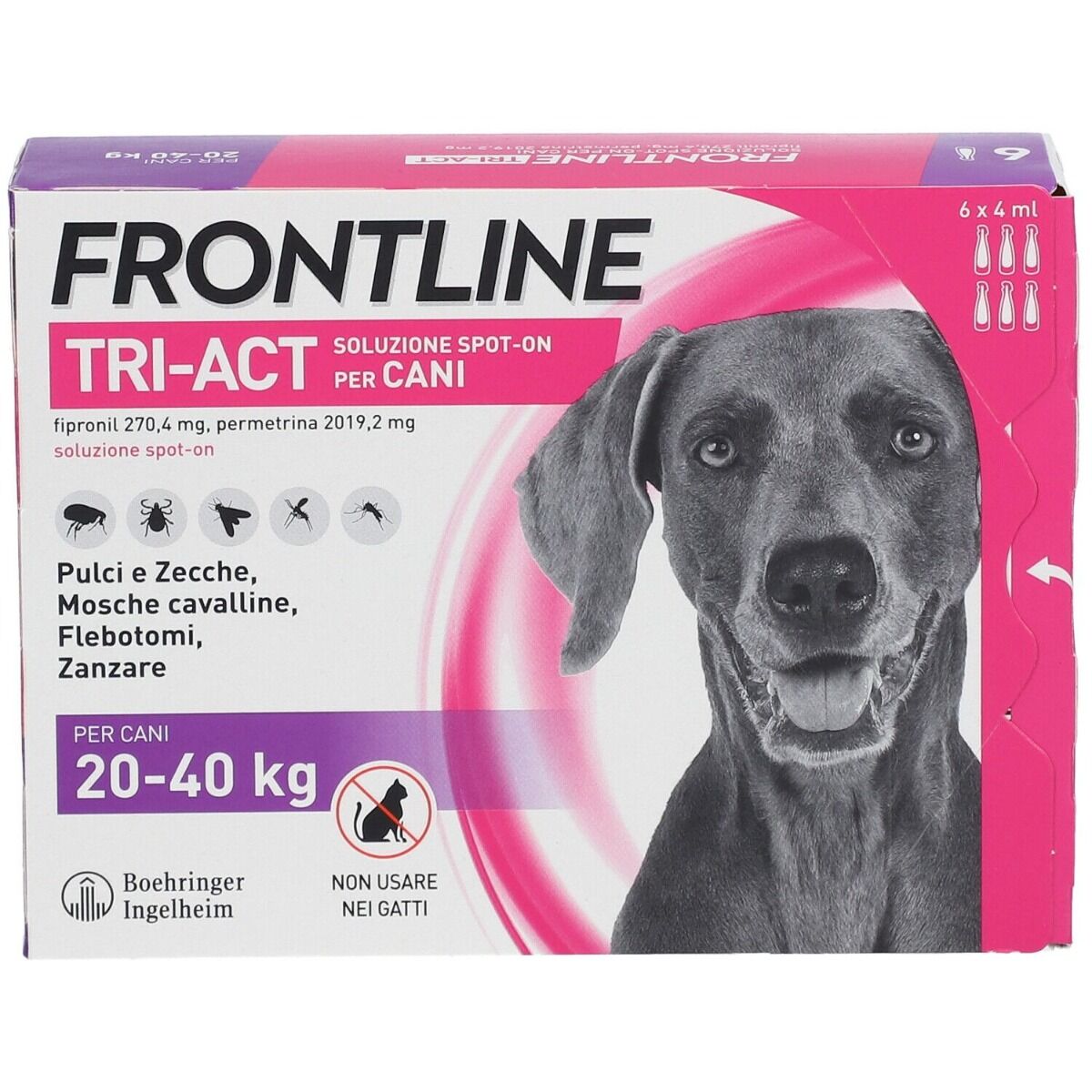 FRONTLINE Tri-Act Soluzione Spot-On Cani 20-40 kg 6 Pipette Monodose