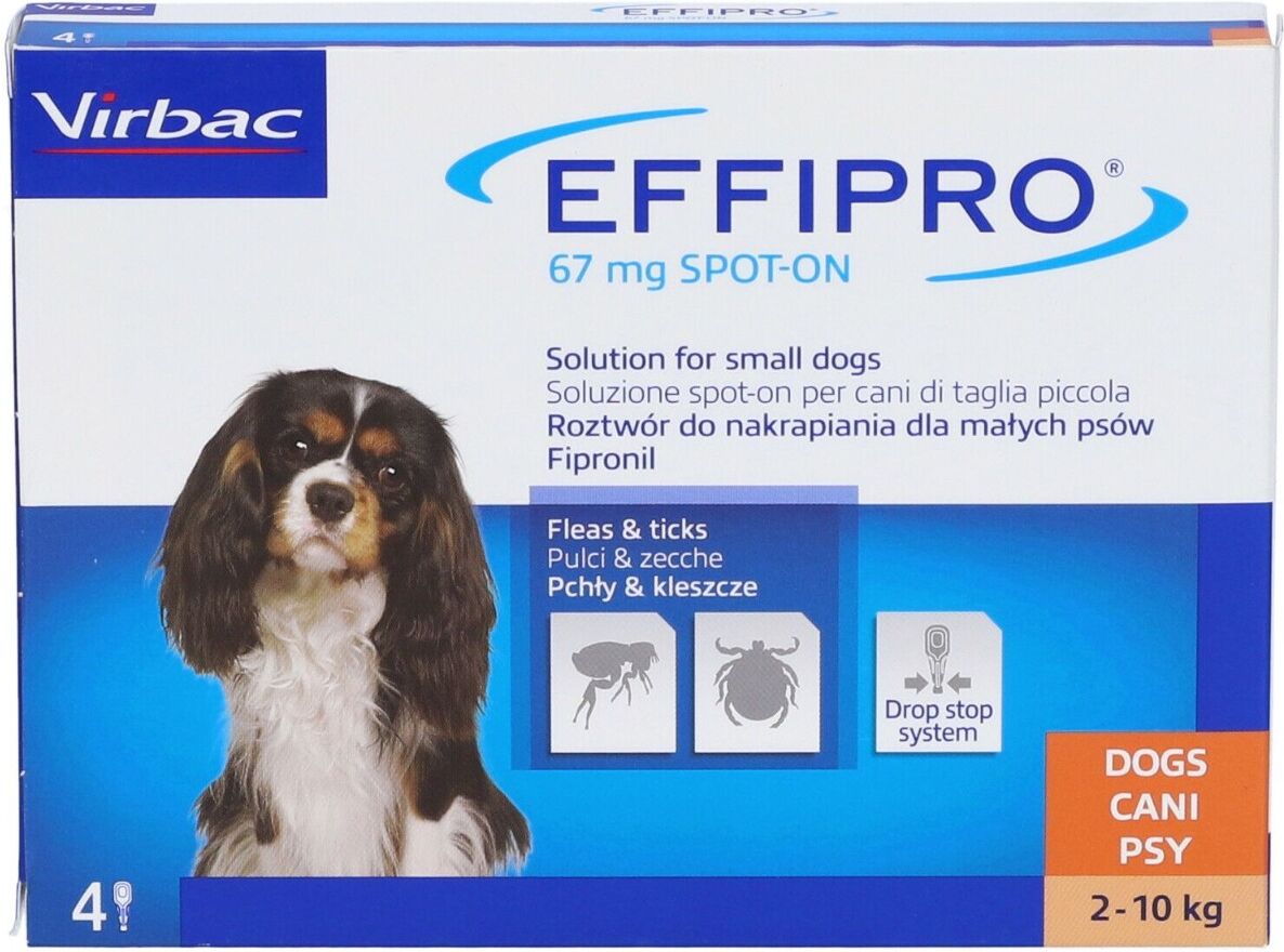 EFFIPRO Spot-On Antiparassitario per Cani Da 2-4 Kg 4 Pipette 0,67 ml