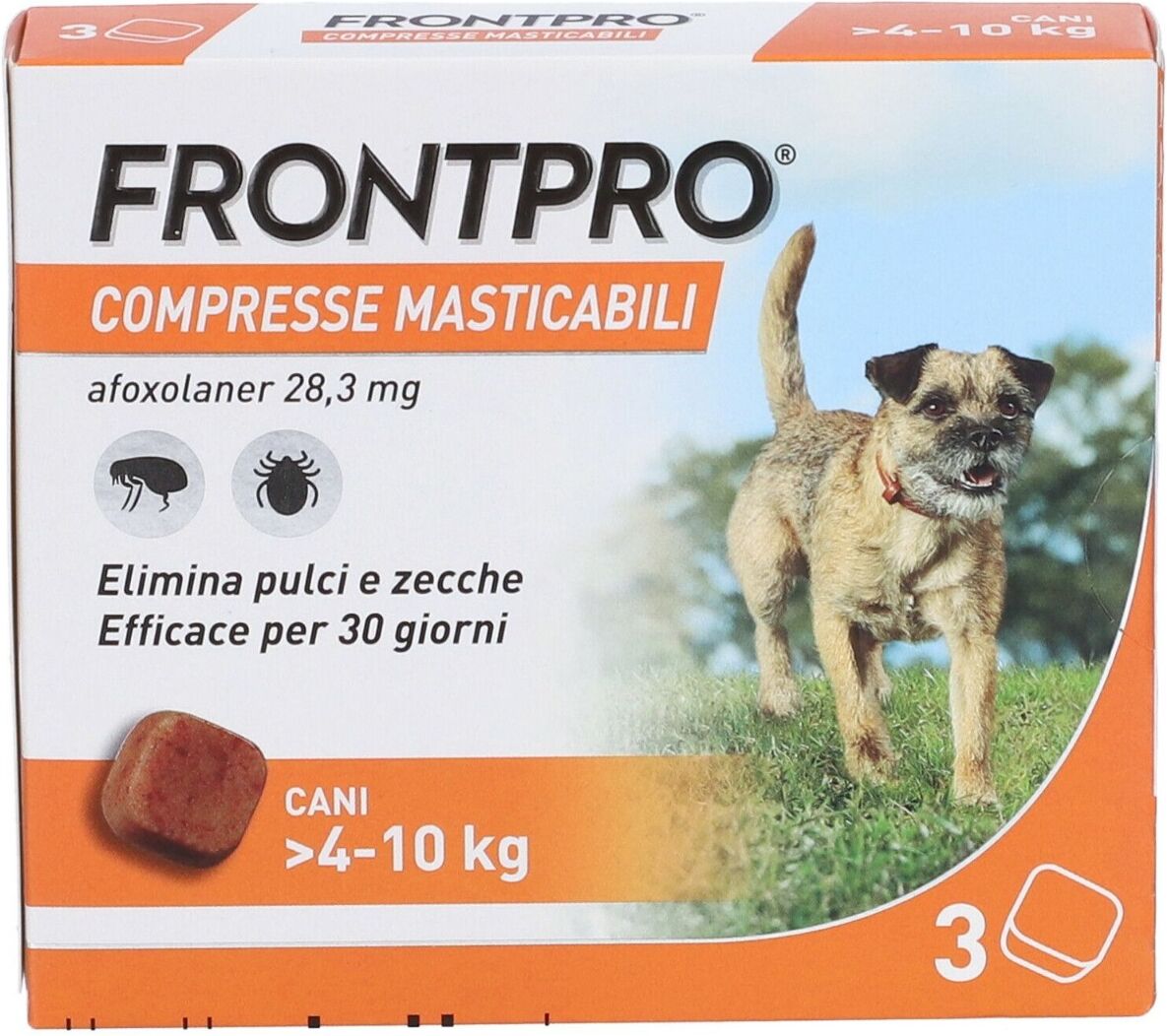 Frontpro Contro Pulci E Zecche 28,3 Mg Per Cani 4-10Kg 3 Compresse Masticabili