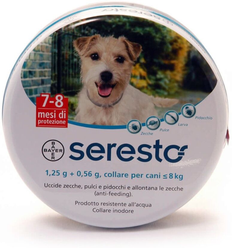 SERESTO Collare Antiparassitario 38 cm Per Cani Meno di 8 Kg 1,25 g + 0,56 g