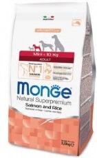 Monge Super premium adult mini salmone-riso cibo secco per cani 2,5 kg