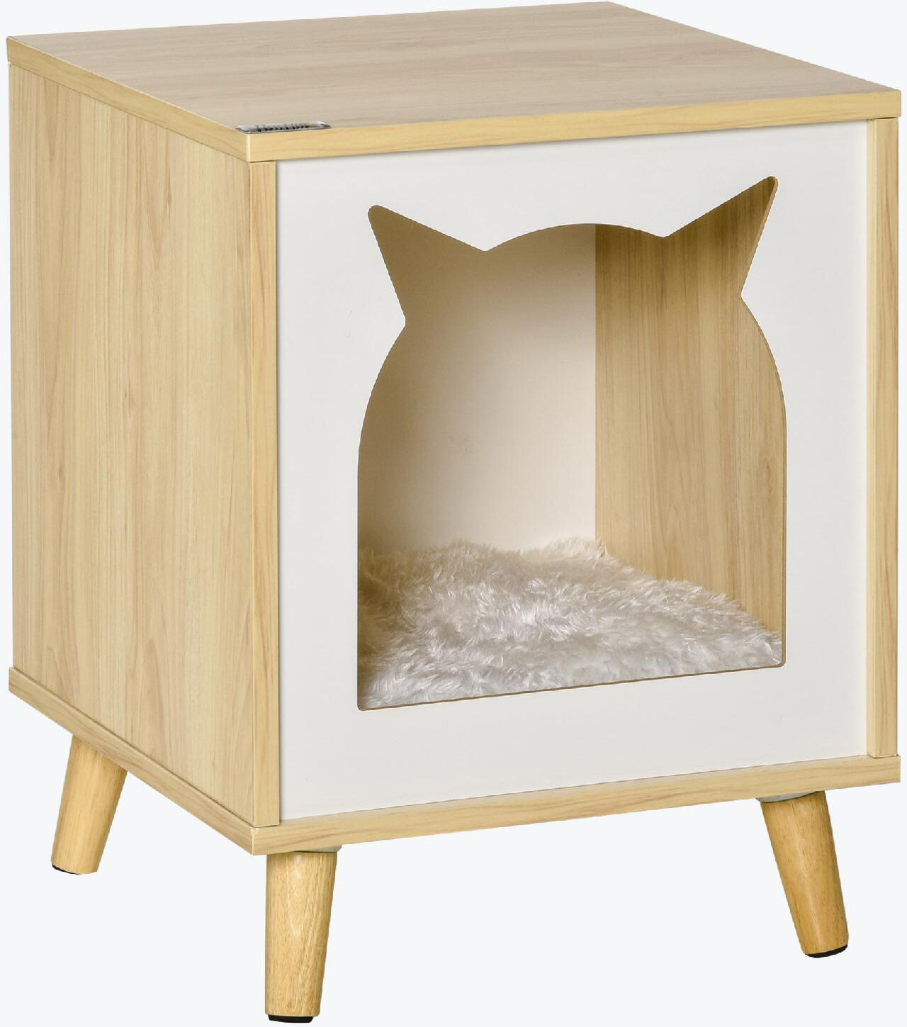 dechome 436 Casetta Per Gatti 2 In 1 E Tavolino Cuscino Lavabile E Gambe In Legno 40x40x50cm