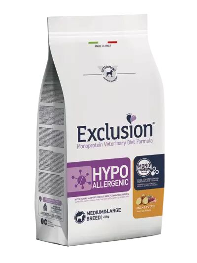 EXCLUSION Cane Monoprotein Veterinary Diet Hypoallergenic Adulto Medium&Large; Anatra&Patate; 12 Kg 12.00 kg