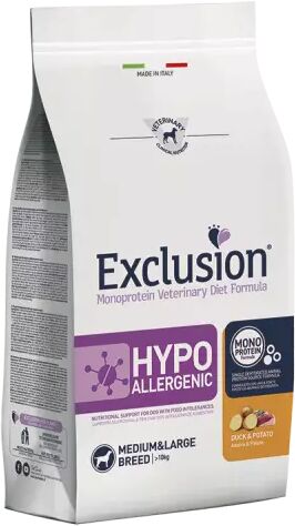 EXCLUSION Cane Monoprotein Veterinary Diet Hypoallergenic Adulto Medium&Large; Anatra&Patate; 2 kg 2.00 kg