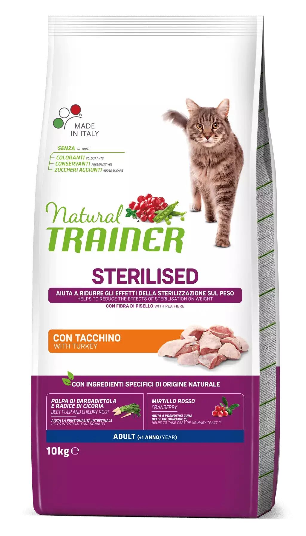 Trainer - Nova Food Natural Trainer gatto adulto Sterilizzato con Tacchino 10 Kg 10.00 kg