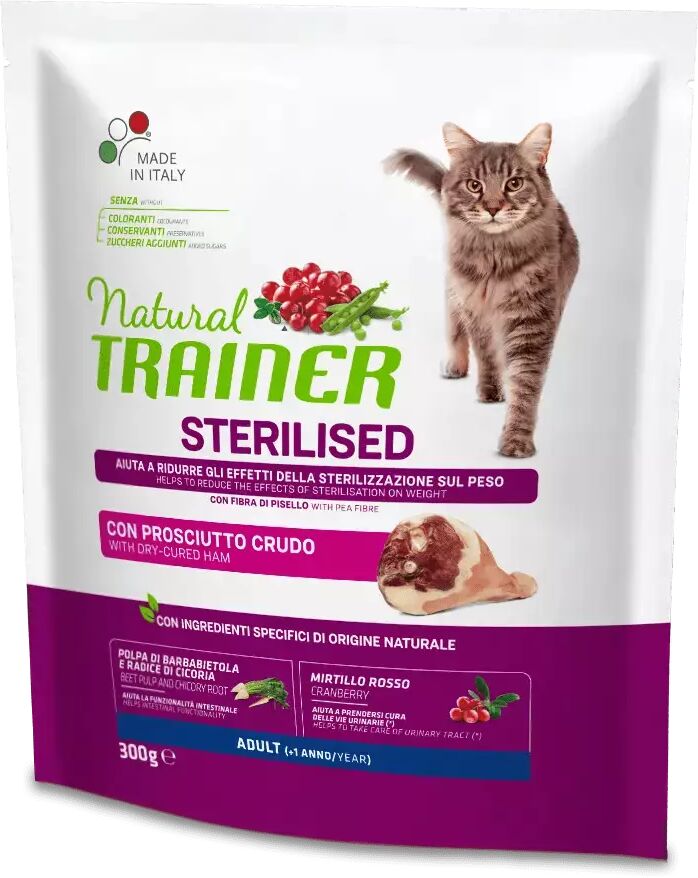 Trainer - Nova Food Natural Trainer gatto adulto Sterilizzato con Prosciutto crudo 300 gr 0.30 kg