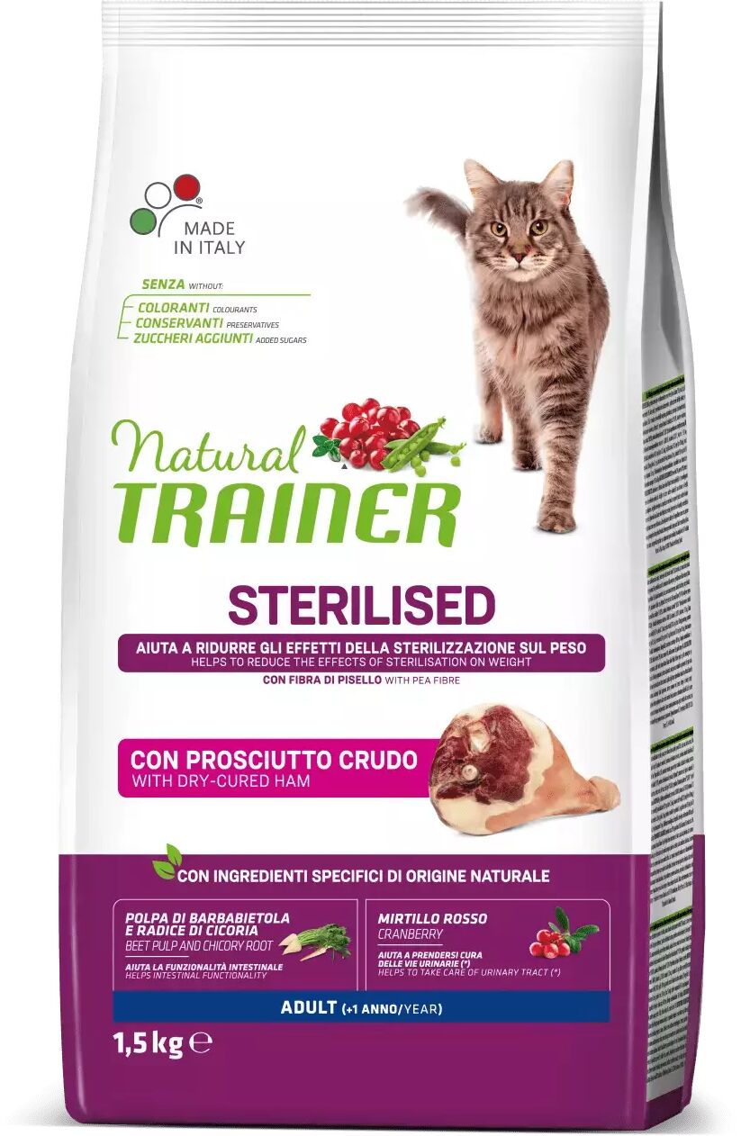 Trainer - Nova Food Natural Trainer gatto adulto Sterilizzato con Prosciutto crudo 1,5 Kg 1.50 kg