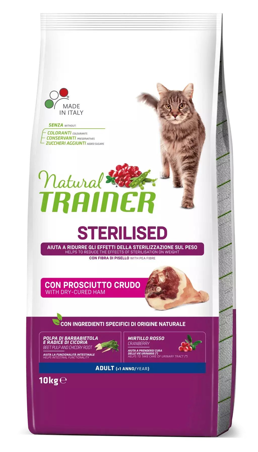 Trainer - Nova Food Natural Trainer gatto adulto Sterilizzato con Prosciutto crudo 10 Kg 10.00 kg