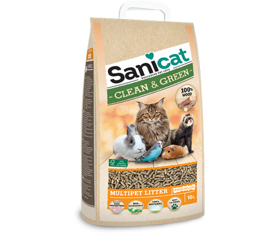 Sanicat Lettiera Ecologica Clean & Green In Pellet 10l