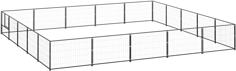 vidaXL Hondenkennel 25 m² staal zwart