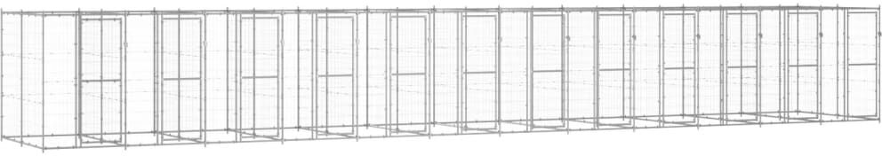 vidaXL Hondenkennel 29,04 m² gegalvaniseerd staal