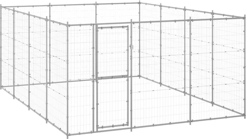 vidaXL Hondenkennel 14,52 m² gegalvaniseerd staal