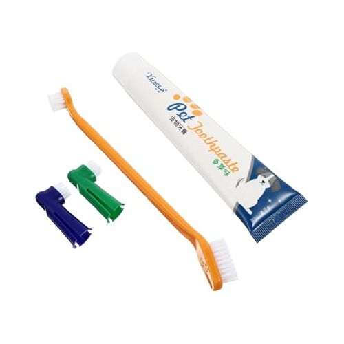 Beaupretty 2 Sets Huisdier Tandpasta Set Huisdier Vinger Tandenborstel Huisdier Borstelen Kit Speelgoed Huisdieren Huisdier Schoner Huisdier Mondverzorging Kit Kat Tandenborstel Kit Hond