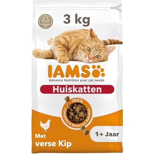 IAMS for Vitality Indoor kattenvoer droog droogvoer voor huiskatten vanaf 1 jaar, 3 kg