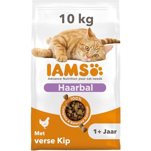 IAMS for Vitality Anti-haarballen kattenvoer droog droogvoer voor katten vanaf 1 jaar, 10 kg