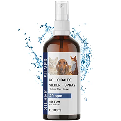 BMUT 1 x 100 ml colloïdaal zilverspray voor huisdieren, hond, kat, paard, wondspray, tegen jeuk, mijten, 40 ppm