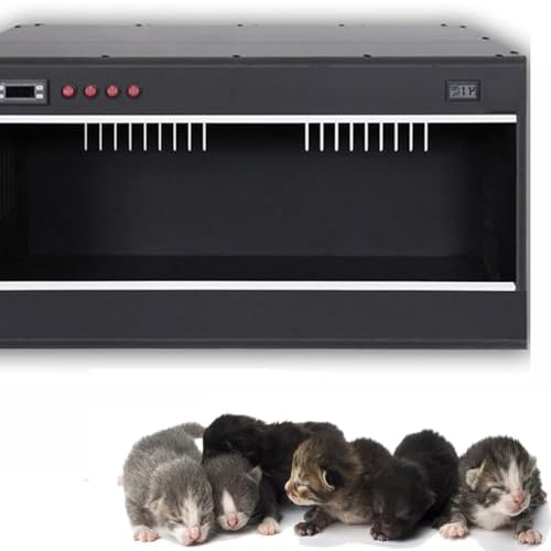 HLGKBY Incubatorbox voor huisdieren voor honden en katten, grote broedmachine voor puppy's en kittens, incubator voor puppy's en kittens, ideaal voor alle kleine dieren 60X50X50cm black