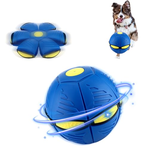 Royouzi Huisdierspeelgoed, frisbee bal, licht speelgoed, frisbee bal, hondenspeelgoed, vliegende schotel, bal, voor hondentraining, gooien, vangen spelen