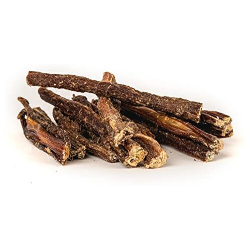 Hey Pets gedroogde beef jerky (gedroogd vlees, rond) als natuurlijke snack, kauwbot voor honden, graanvrije traktatie, 100% rundvlees in topkwaliteit, 500g, natuurlijke gebitsverzorging