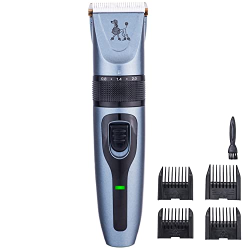 EXHNLE Hond Scheerapparaat Clippers Low Noise Oplaadbare Cordless Electric Rustige Haarclippers Set Perfect for Hond Kat en Andere Pet, met 4 size snijkammen