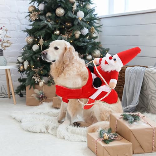 Ancuioyz Hondenkostuum Kerstmis, XL Kerstkostuum voor Huisdieren Kersttrui Hond Hondenkostuum Kerstman Hondenkostuum, Grappig Aankleden Thema Enfeestkostuumset