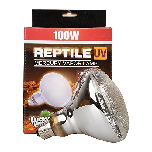 LUCKY HERP – Kwikdamplamp voor terrarium, met E27-schroefdraad, met uv-A- en uv-B-licht, helder, 100 watt of 160 watt