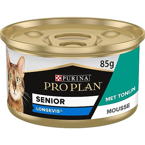 Pro Plan ® Senior Adult 7+ Mousse Rijk aan Tonijn kattenvoer nat 85g (24 Blikjes; 2,04kg)