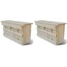 vidaXL Mussenhuizen 2 st 44x15,5x21,5 cm hout